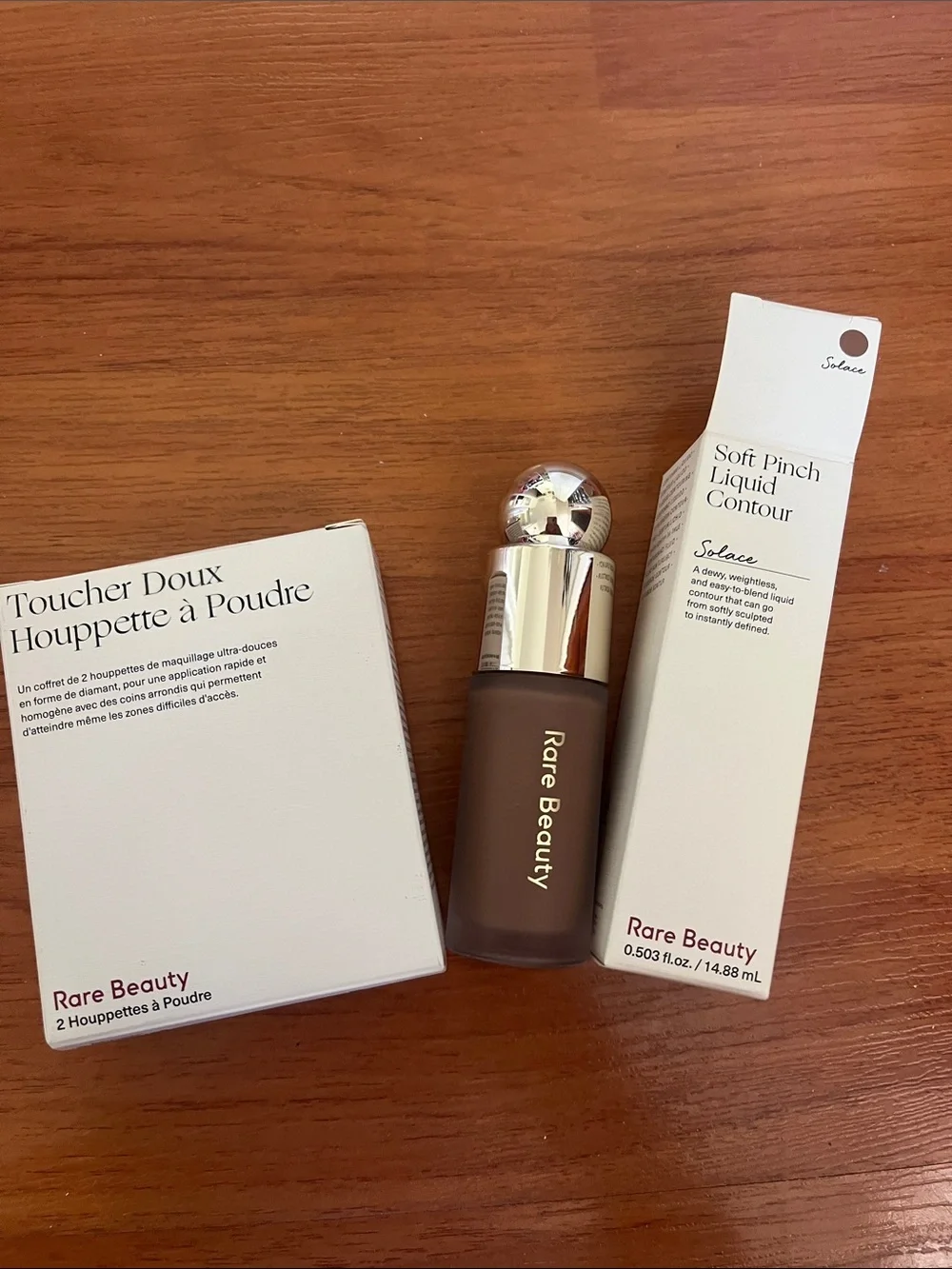 Rare Beauty Soft Pinch Liquid Contour in Solace + 2 Powder Puffs